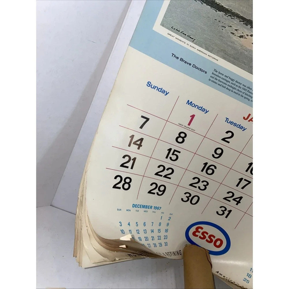 Vintage1968 Esso Calendar Advertising HUMBLE OIL & REFINING Company